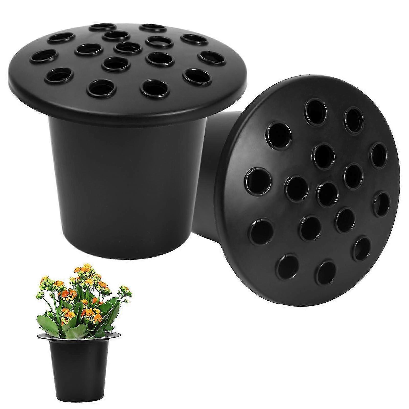 Zwarte Graf Bloemenhouders, Herdenkingsvazen voor Graven Graf Bloempotten Invoegen in Grafzijde, Grafvaas voor Grafdecoraties f74