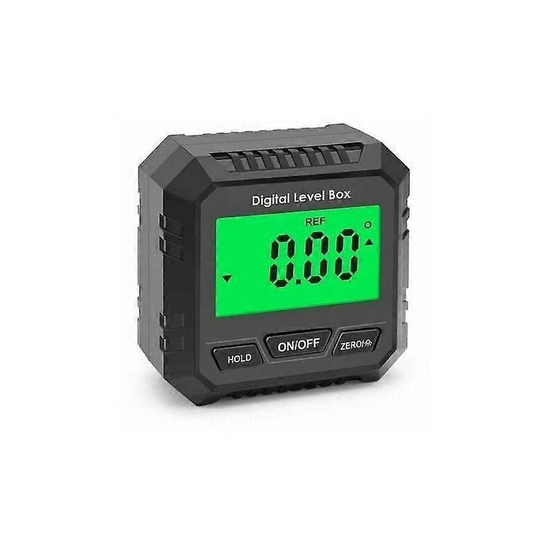Digital Protractor, Inclinometer, Leveling Box, Angle Finder, Slanted Box with Magnetic Base - Black with Bubbles