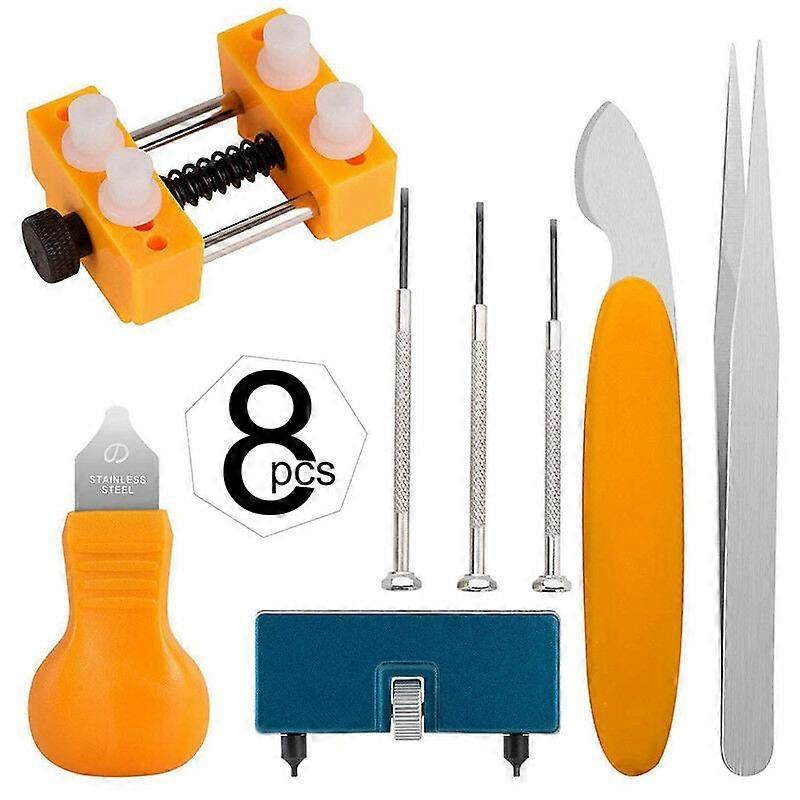 8Pcs Watch Battery Change Tool Kits-Watch Case Opener Used to Open Watch Cover by Rotating Repair