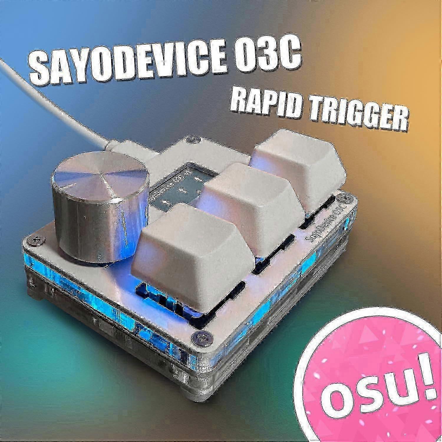 Sayodevice Osu O3C Rapid Trigger Hall Switches Tastiera Lineare Magnetica Con Manopola Schermo Hotswap Macro Scorciatoia Copia Incolla Mini Tastiera