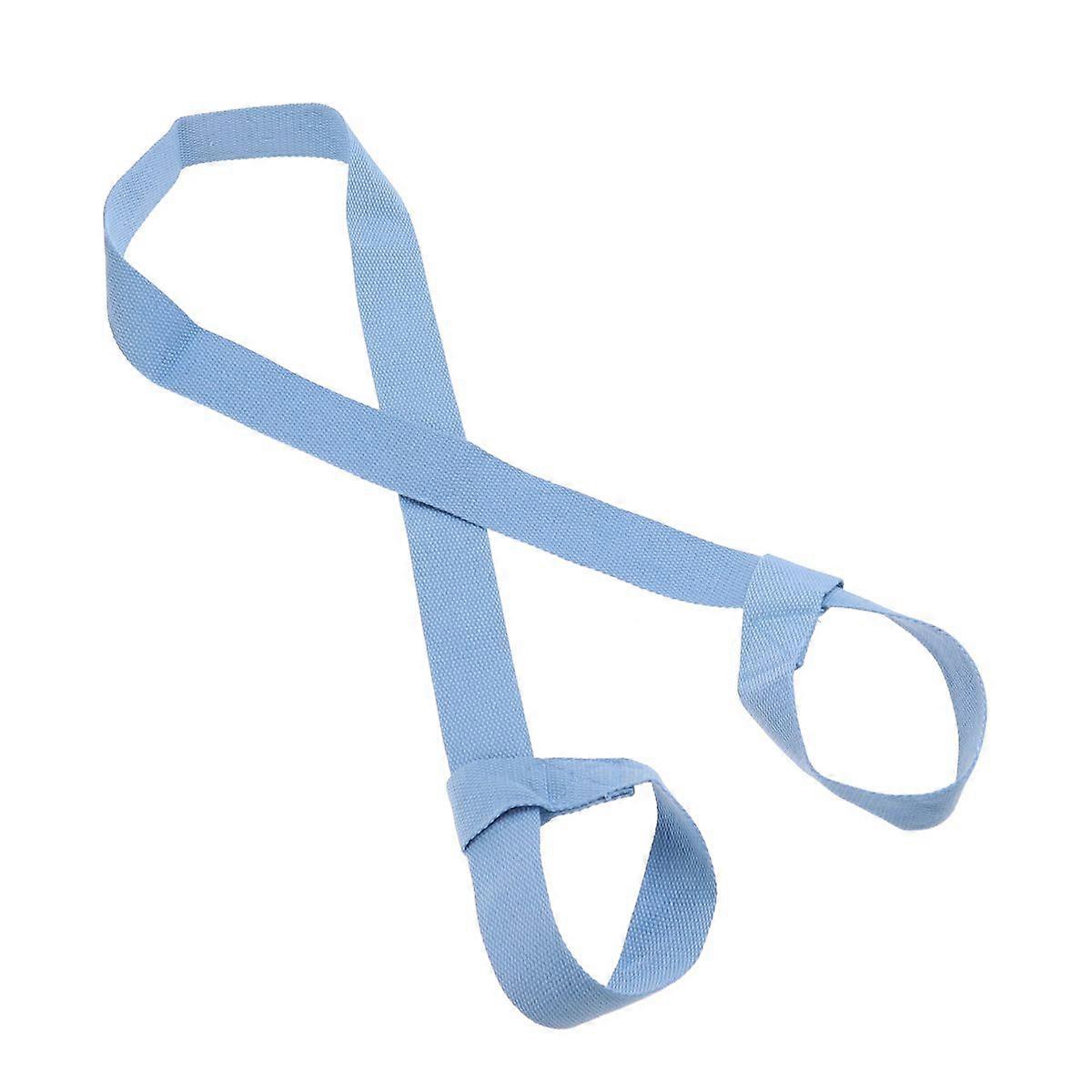 Adjustable Cotton Yoga Mat Strap Sling Exercise Mat Carrying Strap Carrier (Light Blue)