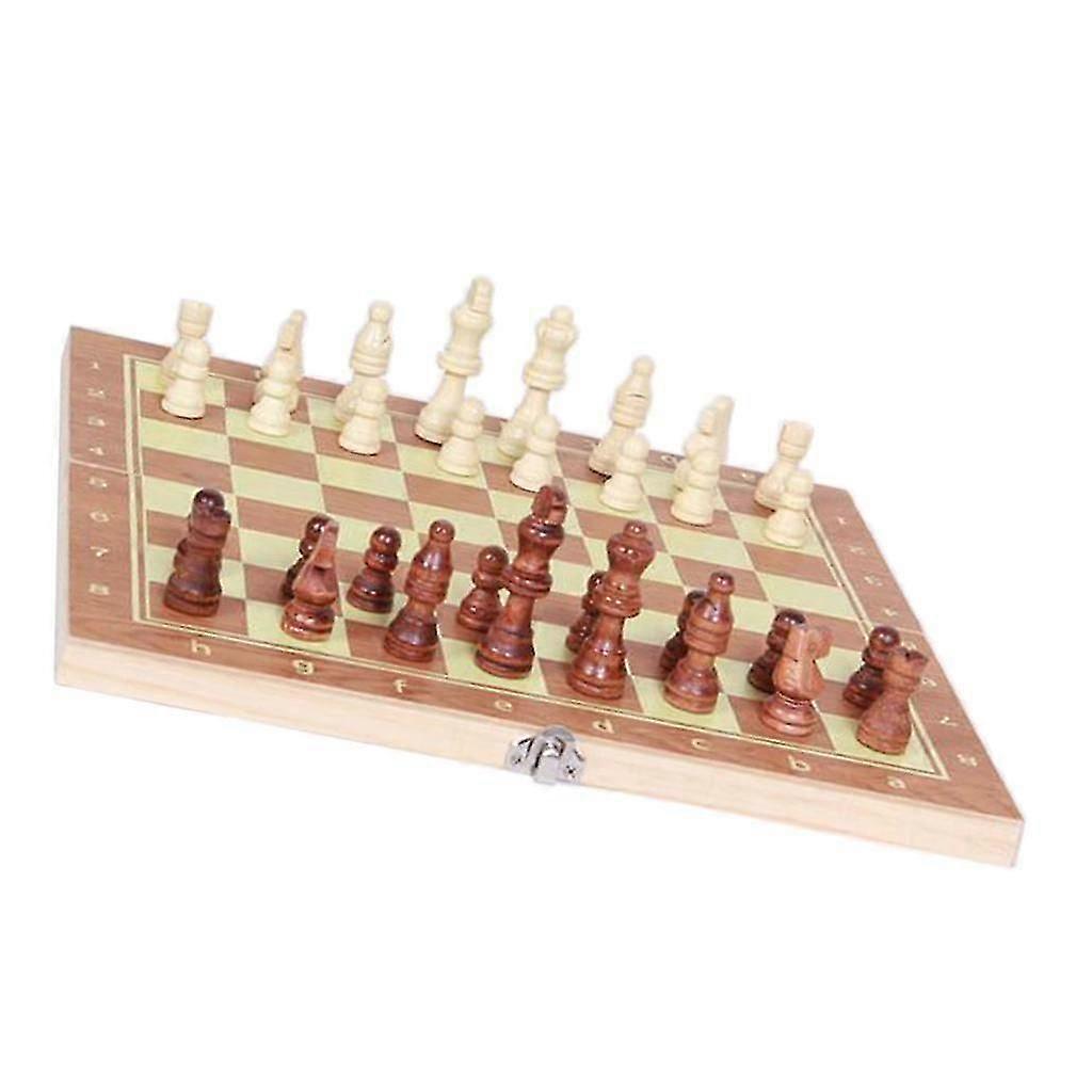 3 In 1 Folding Wood Chess Set Handcrafted Board With 1 Pack Extra
