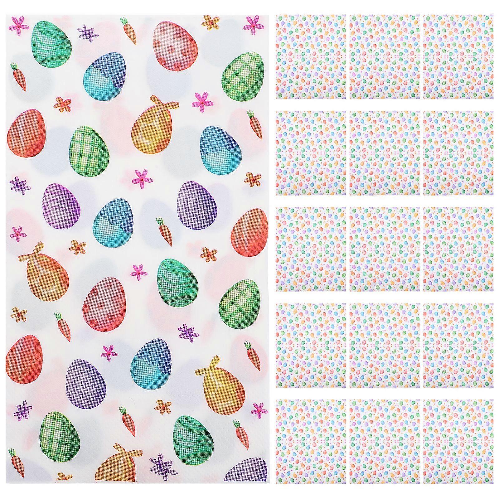 20pcs Easter Egg Party Napkins With Festive Prints For Holiday Table Decorations Ideal For Kids Parties Easter Tableware Disposable Paper Napkins