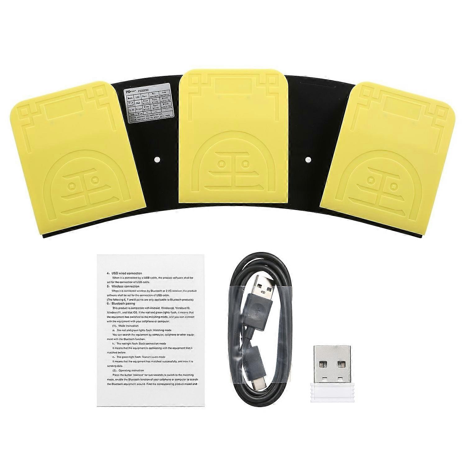 FS20Pro Triple Foot Switch Multifunctional Customized Foot Pedal USB+2.4G+BT Three-mode Connection M