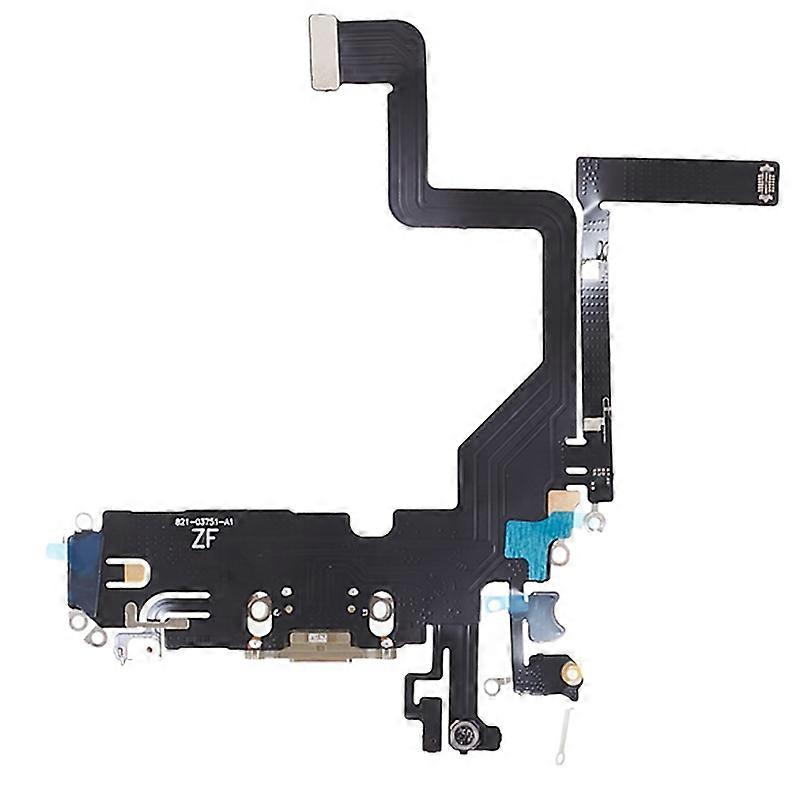 لجهاز iPhone 14 Pro Dock Connector منفذ شحن Flex Cable Repair Phone Part (بدون شعار) - ذهبي