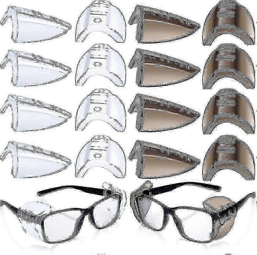 8 par sikkerhedsbriller sidebeskyttelse Slip Klar fleksibel slip skjold