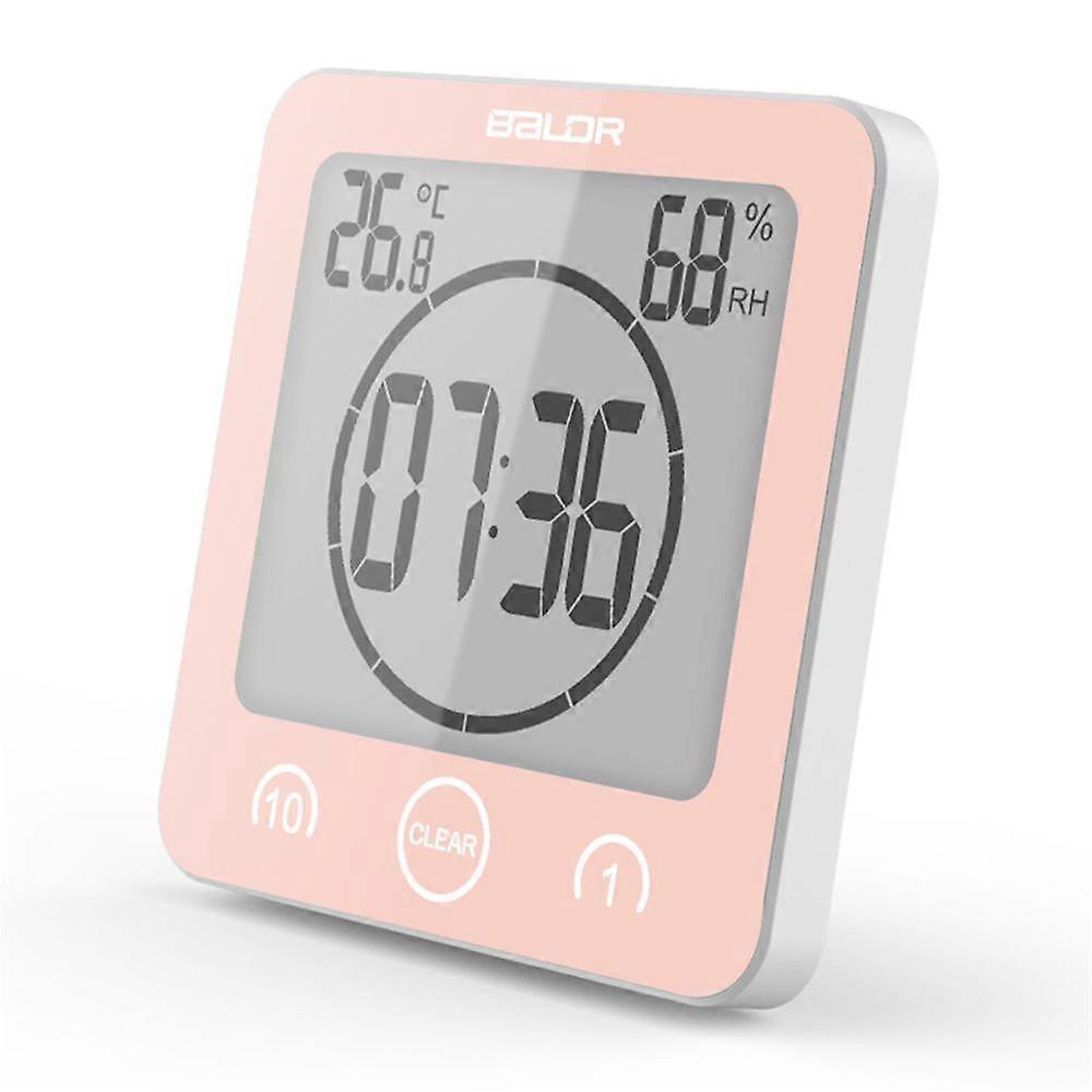 Bathroom Clock, Waterproof Touch Screen Timer, Temperature Humidity Display, Easy Installation for Shower, Kitchen (Big Digits Time Display)