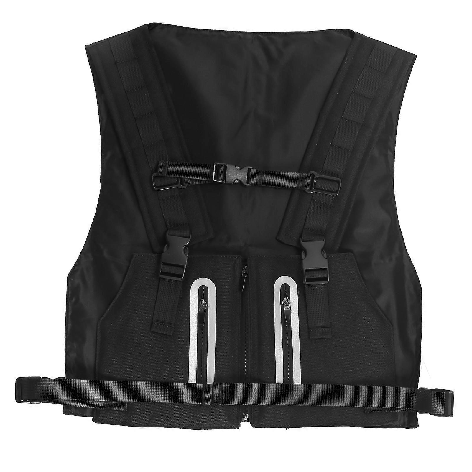 Outdoors Reflective Vest Multifunction Polyester Safety Adjustable Cycling Waistcoat