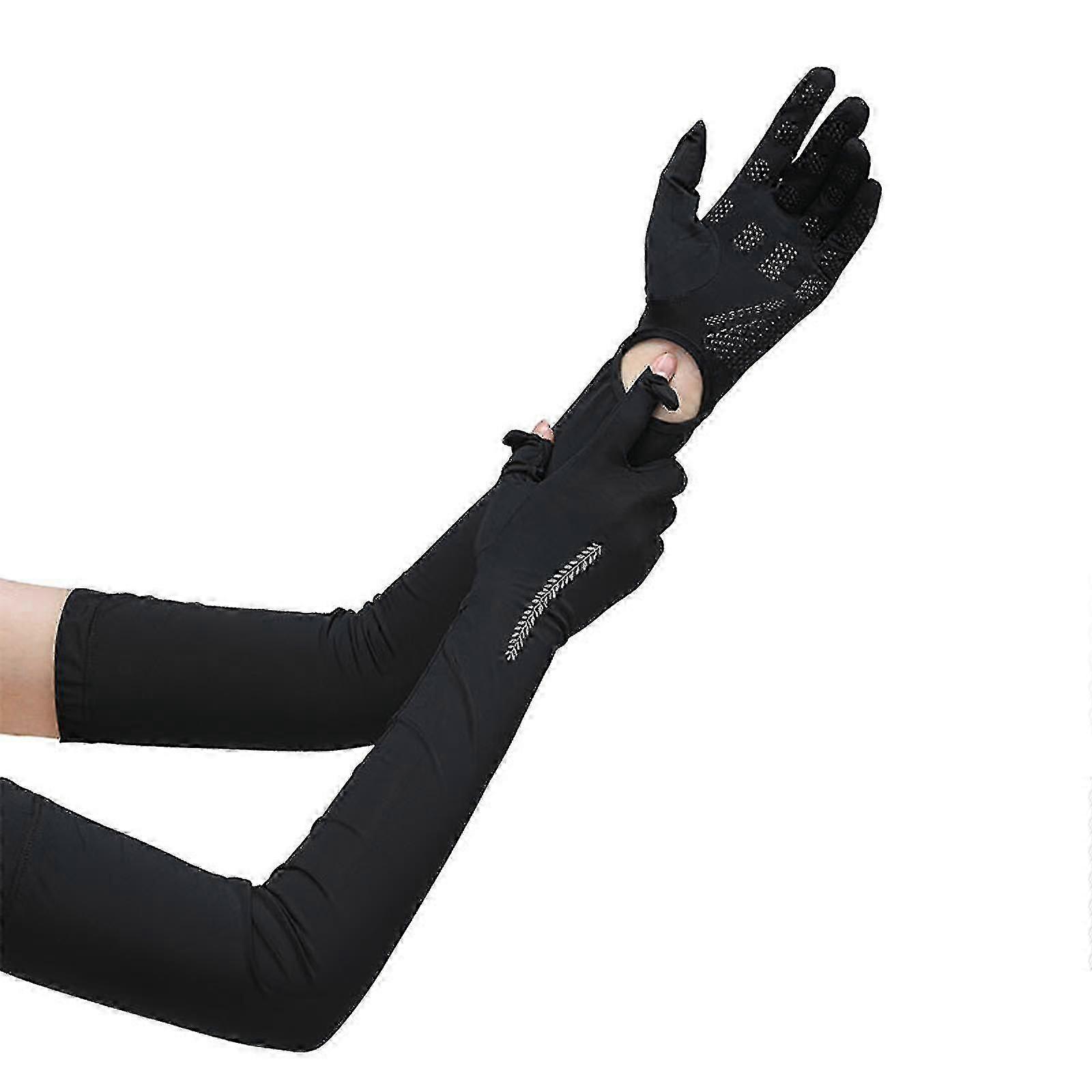 Kvinnor UV solskydd långa handskar Full finger pekskärm halkfria handskar andas sommar utomhushandskar för kvinnor -