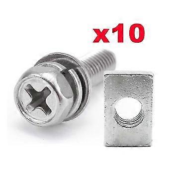 10 Set Universal Motorcycle Scooter Atv Dirt Bike Battery Terminal Nut And Bolt Screws  M6x12mm 4ah 5ah 6ah 7ah