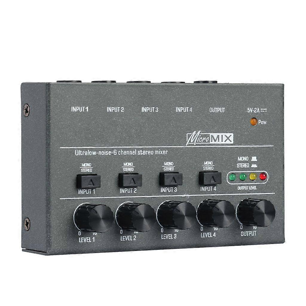 DX400 Ultra Low-Noise 4-Channel Line Mixer Mini Mixer Audio USB Powered