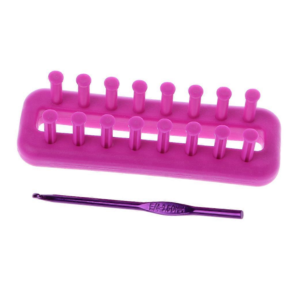 Rectangle Écharpe Tricot Métier à tisser Kit Set Aiguille à coudre Foulards Outil d’artisanat DIY Rose