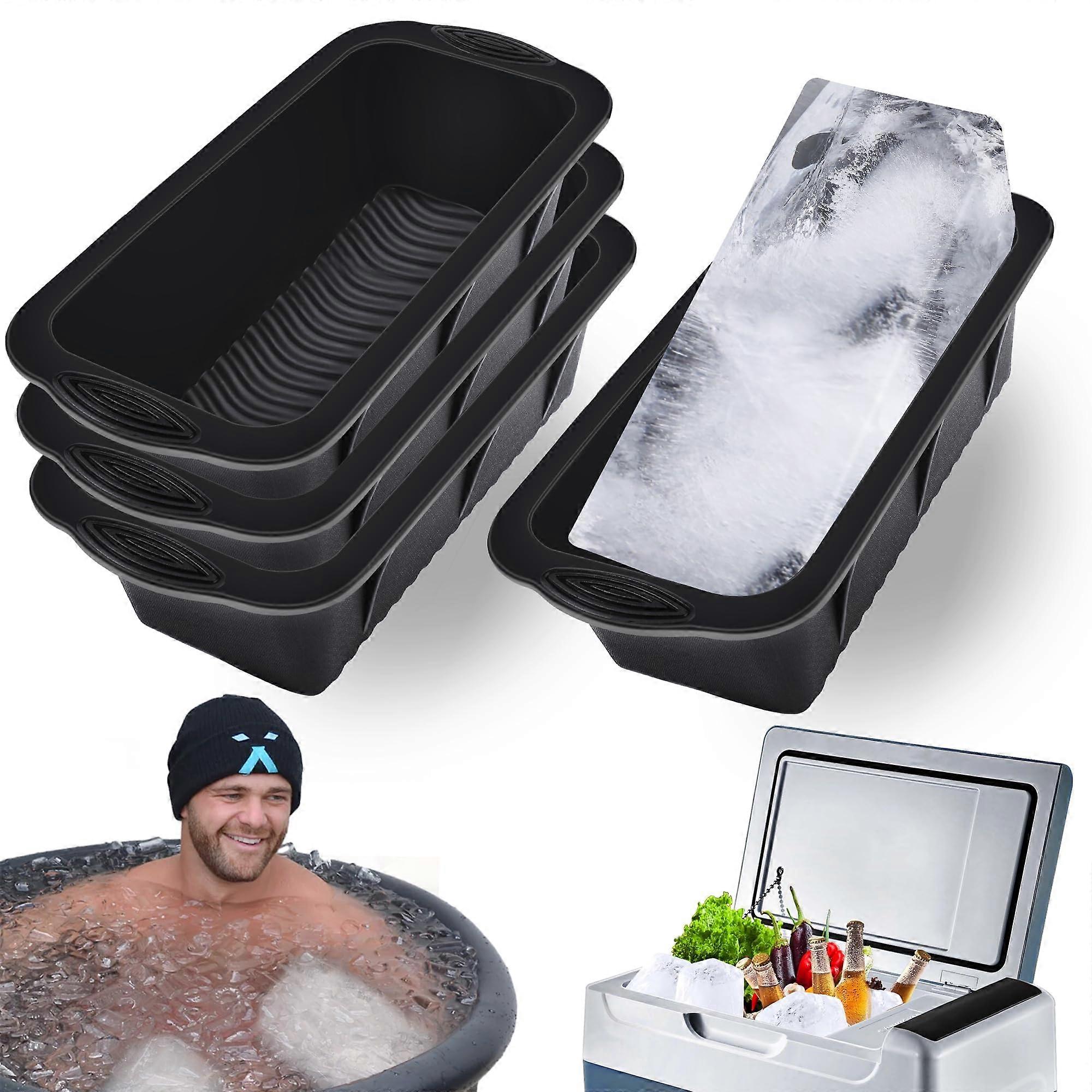4 Pack Extra Large Ice Block Mold for Cold Plunge or Coolers Big Size