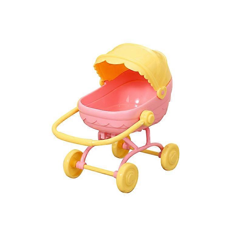 1 Set Mini Baby For Doll Stroller Trolle Children's Dining Tables Toy Dollhouse Simulation Pushchair Kid Role Playing Game