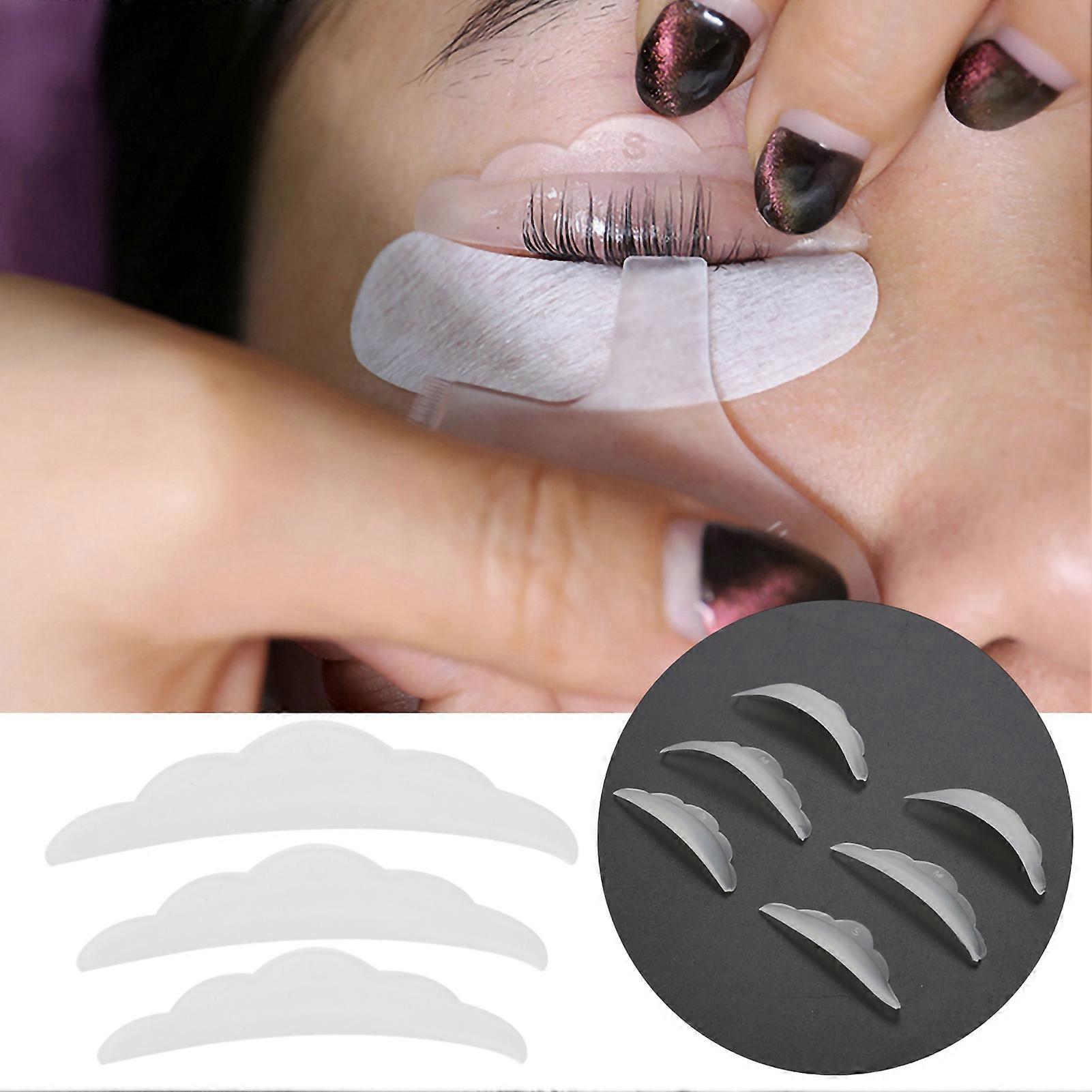 3 Pairs Silicone Eyelash Extension Pads, Eyelash Curling and Lifting, Size SML