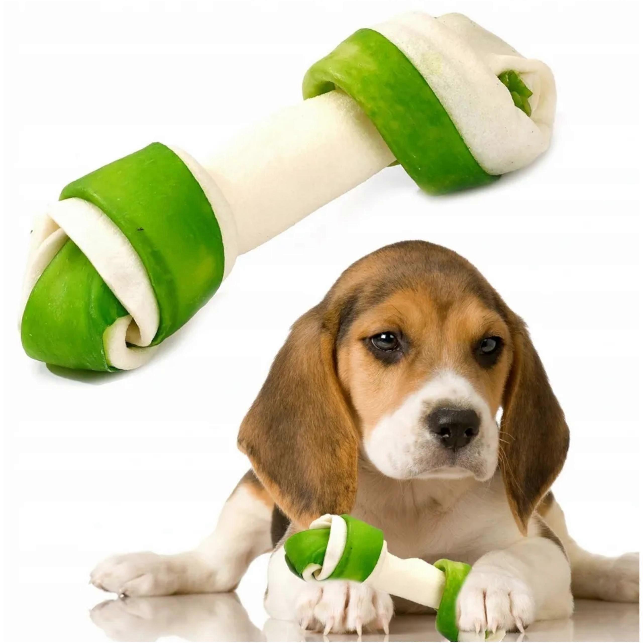 Dog Teether Bone Tied Chlorophyll 11cm 2pcs.