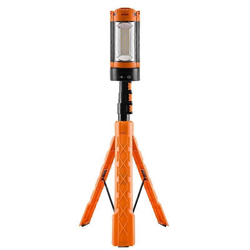 Camping Light with Stand 6ft Max Height, Rechargeable Cordless Work Light with 3 LED Lamp Heads