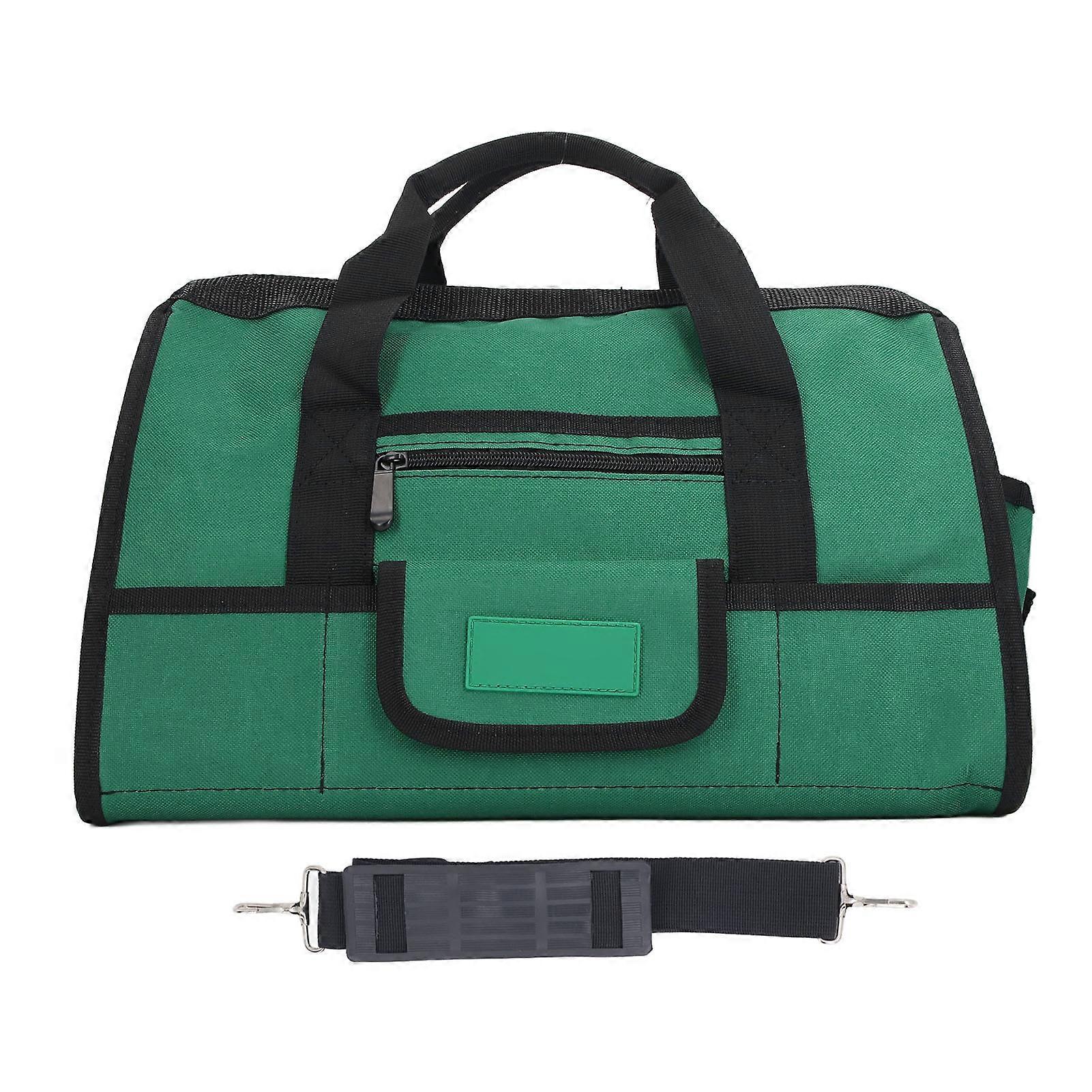 Tool Bag Tote Organizer Multi Function Handheld with Wide Mouth Adjustable Shoulder Strap 600D Polyester Fabric