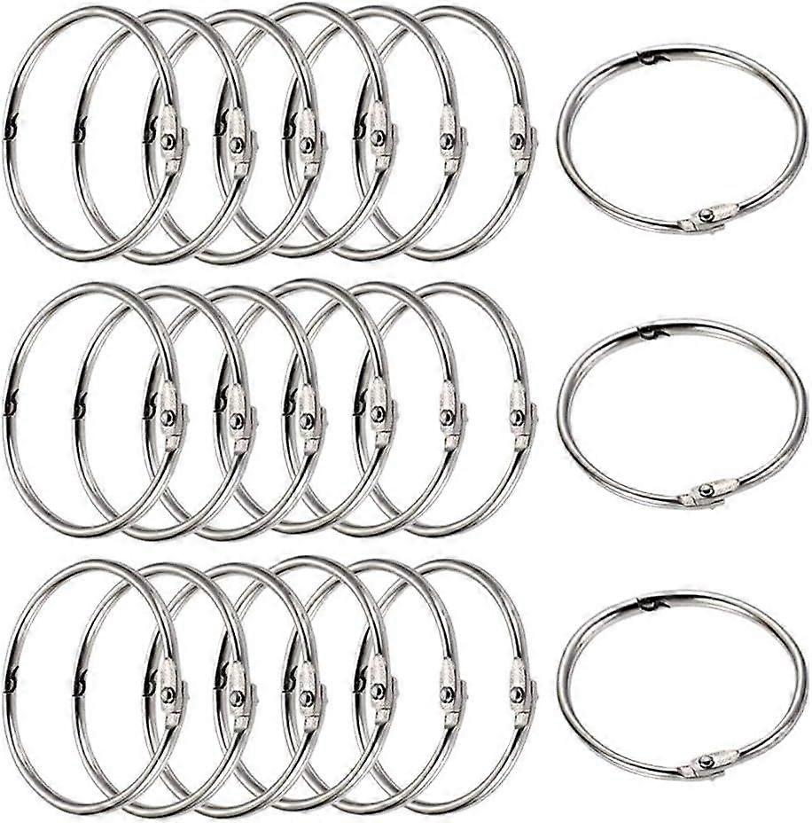 100 Pieces Book Rings, Binder Rings25mm,100 Pieces Metal Hinged Binder Rings for Cards, Documents and Samples,Silver Metal