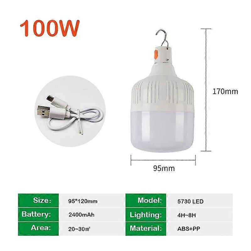 Outdoor LED Bulb Camping Lights USB Rechargeable Lamp Emergency Tent Market Hook Up Portable Lantern Bulb Battery BBQ Camping