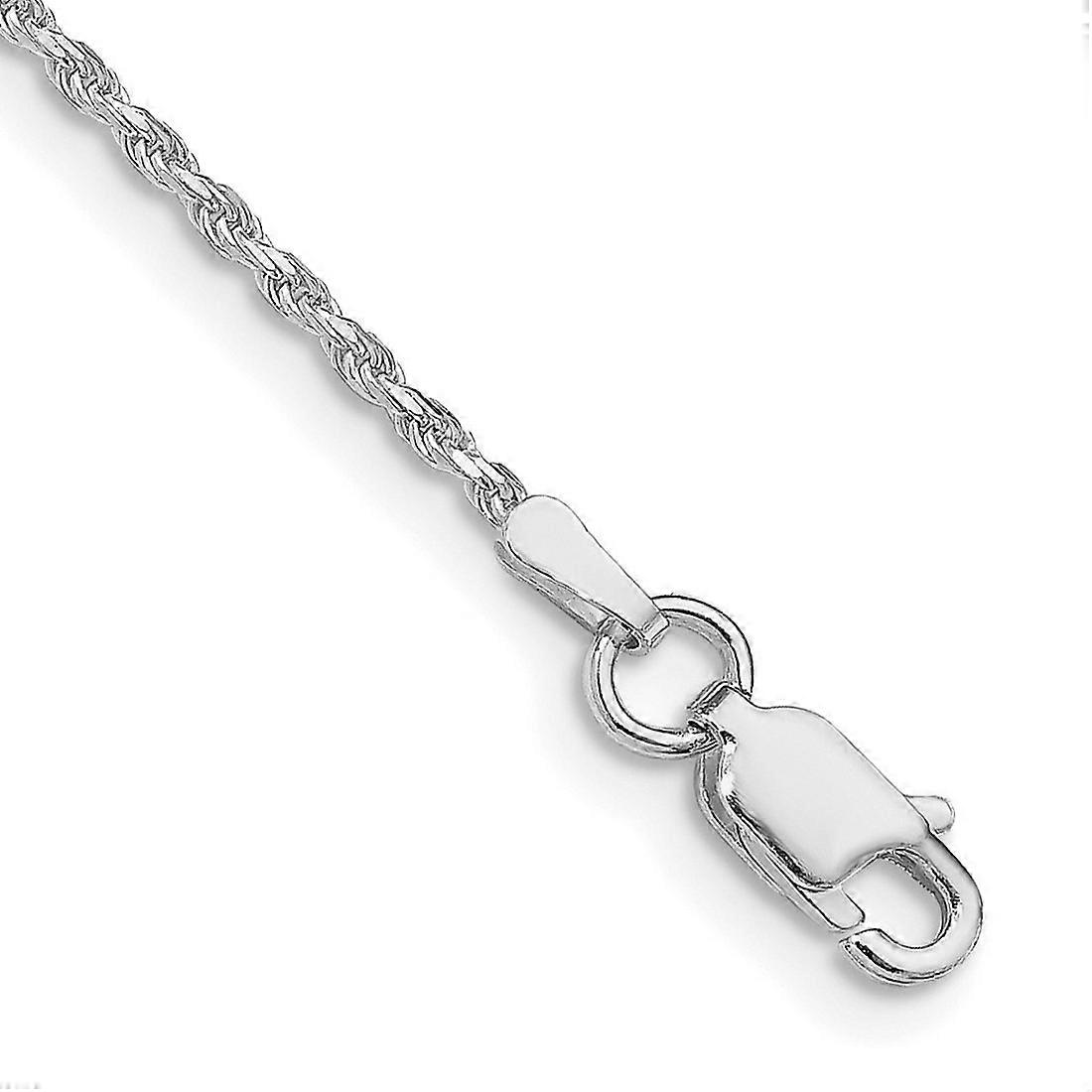 925スターリングシルバーロジウムメッキ1.5mmスパークルカットロープチェーンブレスレットリンクブレスレット女性と男性用-長さ:7〜