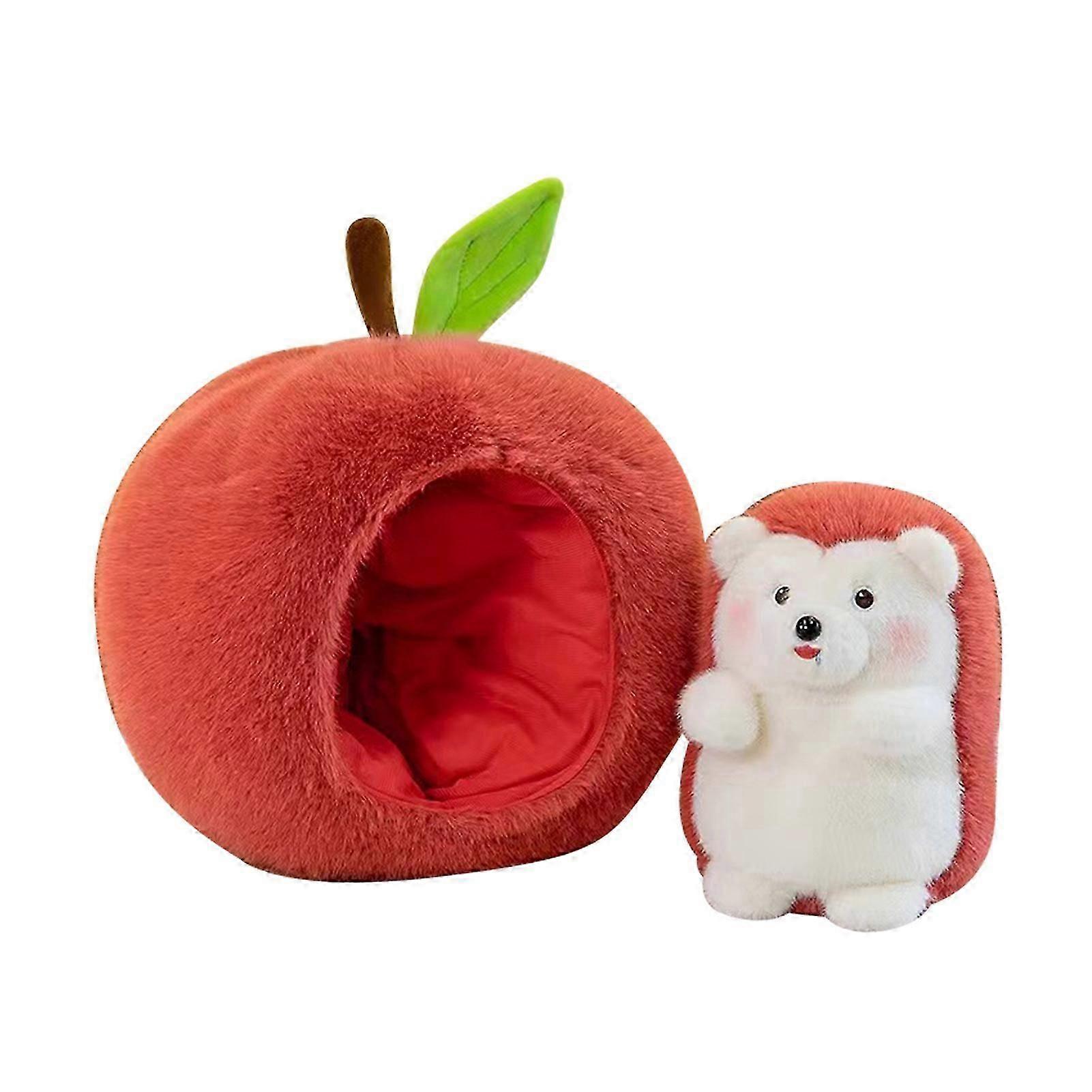 Apples Hedgehog Pillow Plushie Detachable Hedgehog Plush Dolls Adorable Cuddly Stuffed Toy For Kids Adult