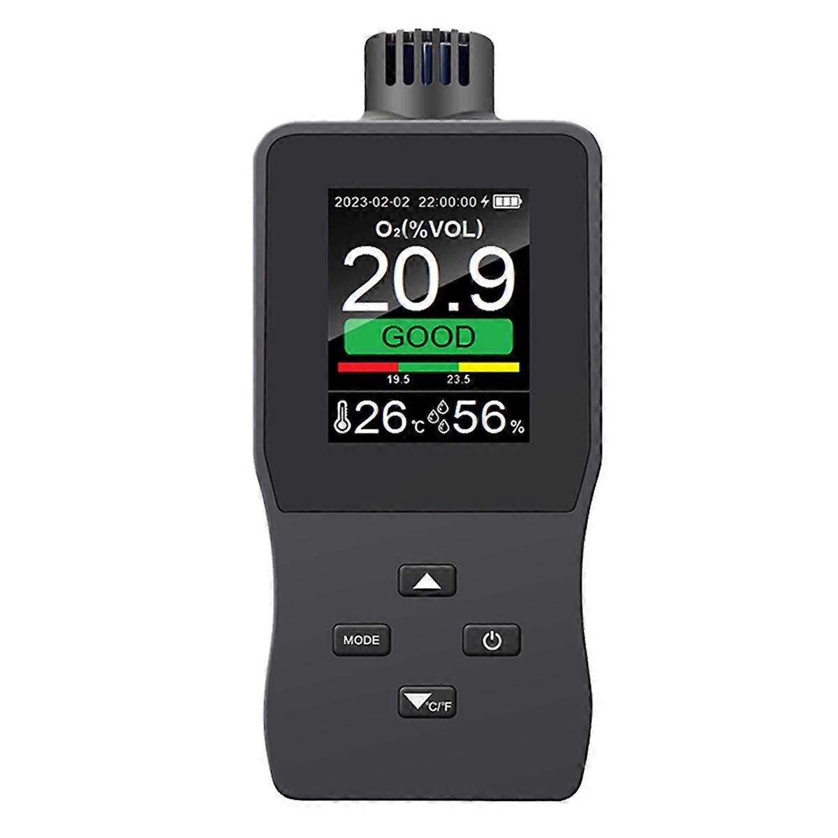 A8 Handheld Digital Oxygen Detector Air Oxygen Concentration Alarms Value USB Rechargeable 2.8inch