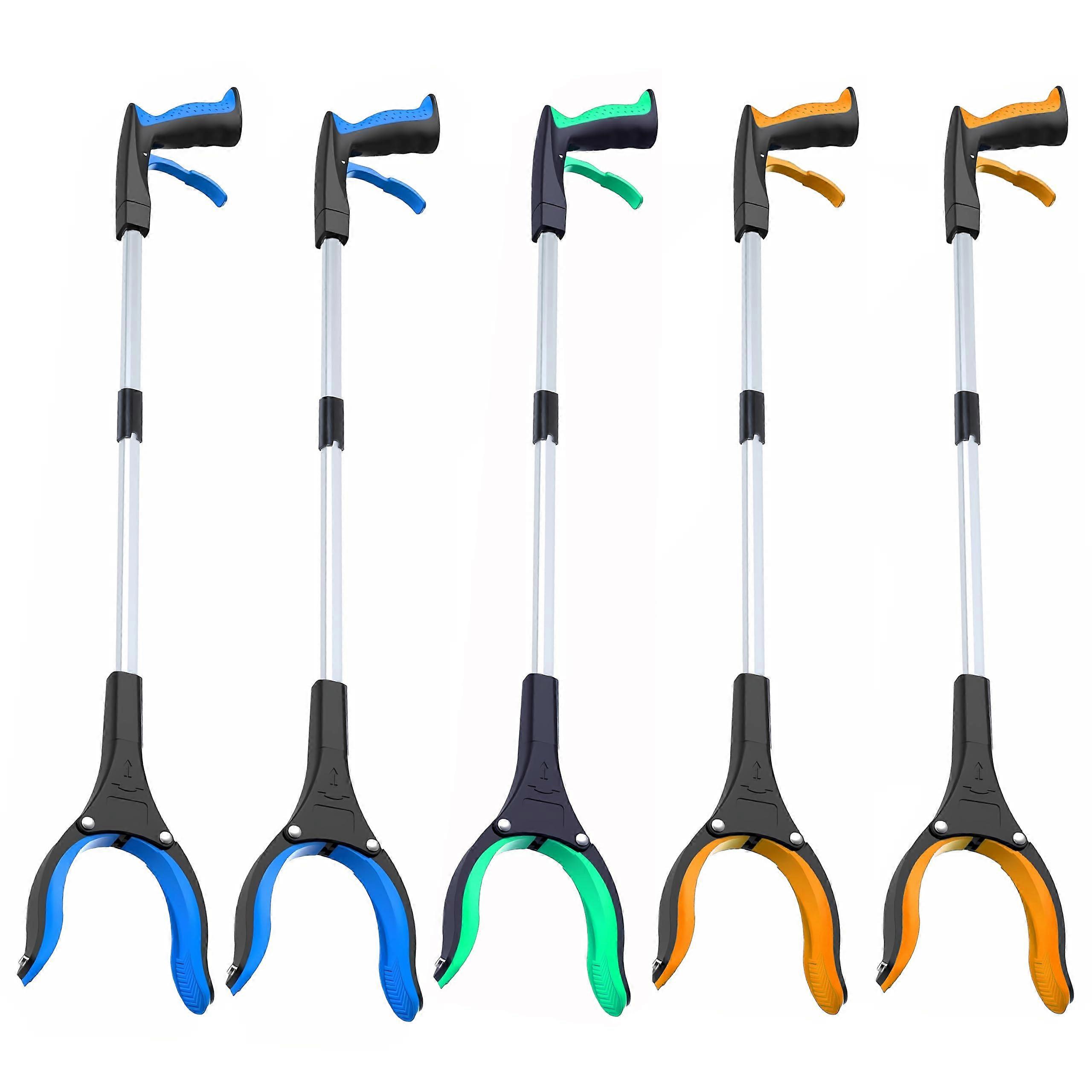 5 Pack Reacher Grabber Tool - 32 Inch Extra Long Foldable Trash Claw Gripper for Litter Pickup and Mobility Aid