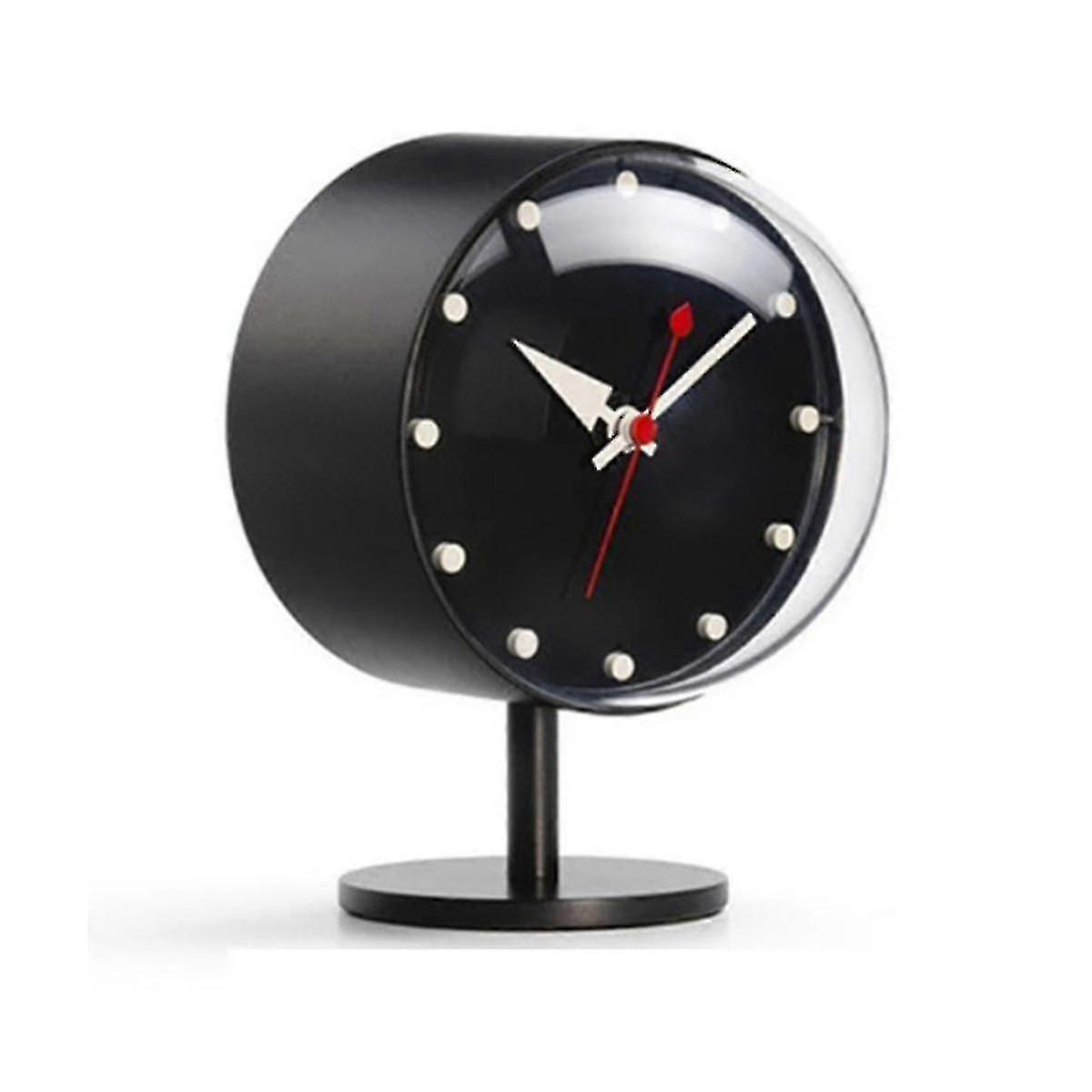 Table Clocks Retro For Decoration Modern Design Brass Quartz Silent Desktop Clock Home Decor(black)[