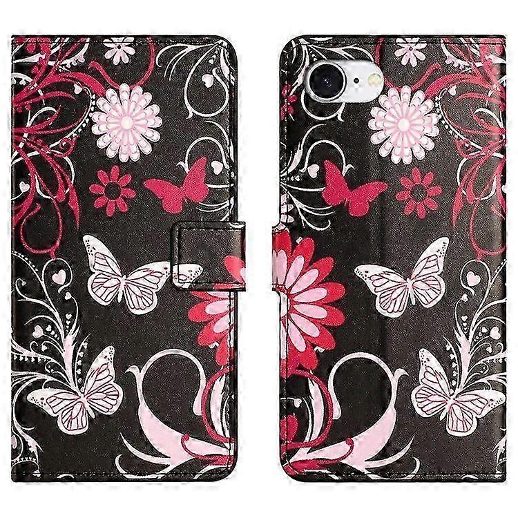 Phone Case For iPhone 16e, Pattern Print PU PU Leather Wallet Phone Cover