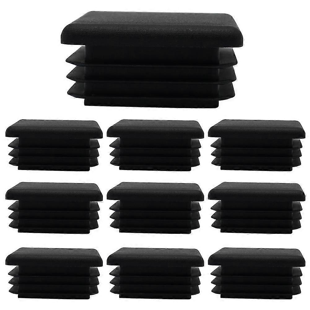 Square Plastic Plug Tubing Post End Cap Chair Glide 10pcs Black Plastic Square Plugs