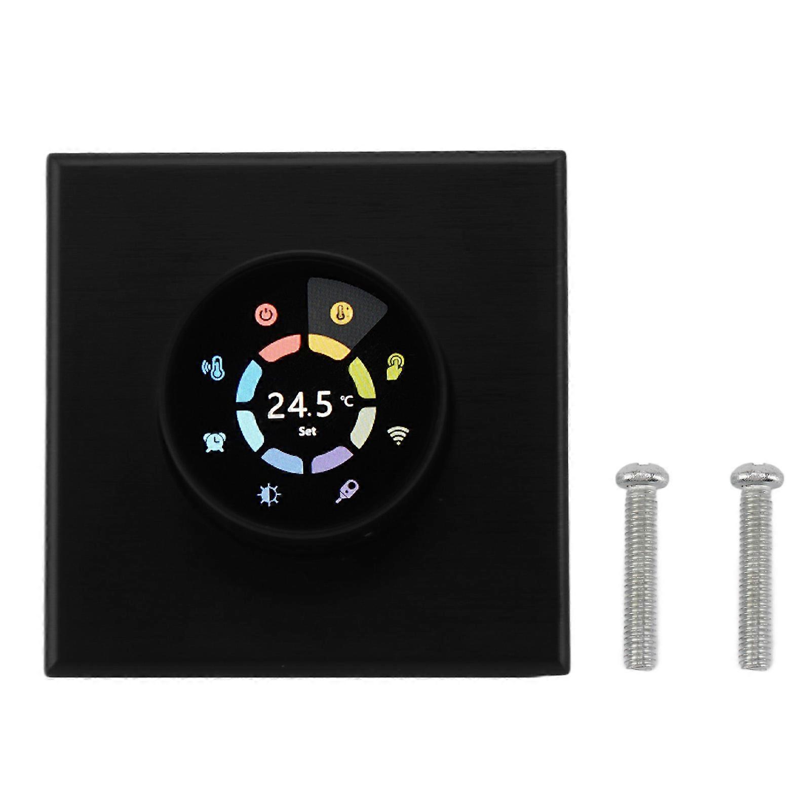 for Tuya WiFi Programmable Smart Thermostat Home Floor Heating Temperature Controller with App Remote Control Timing Knob AC 95~240V Black