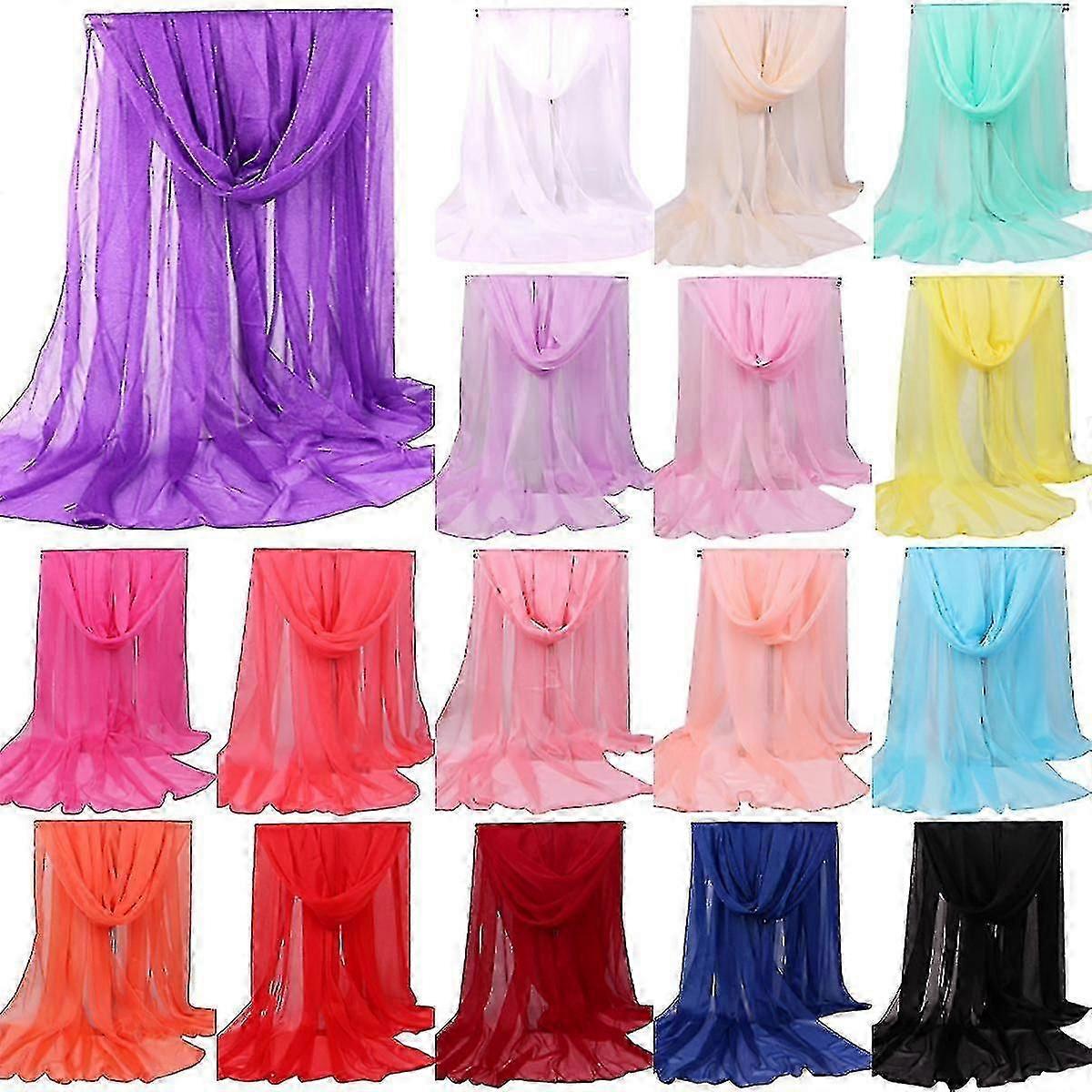 Scialle lungo e morbido da donna in chiffon di seta, sciarpa casual, sciarpe e stole