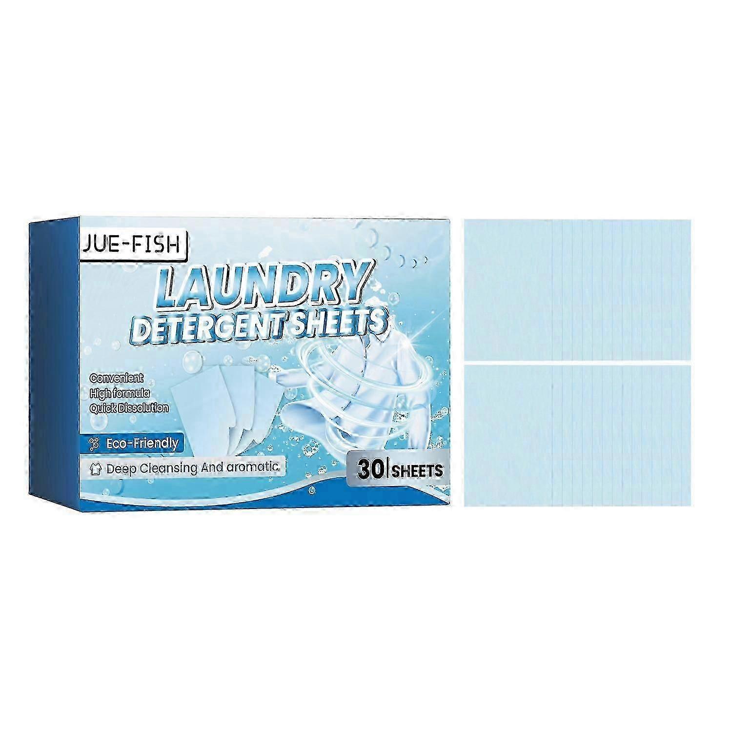 Jue-Fish Laundry Detergent Sheets, Deep Cleaning Clothes Remove Oil Stains And Stains Lasting Fragra