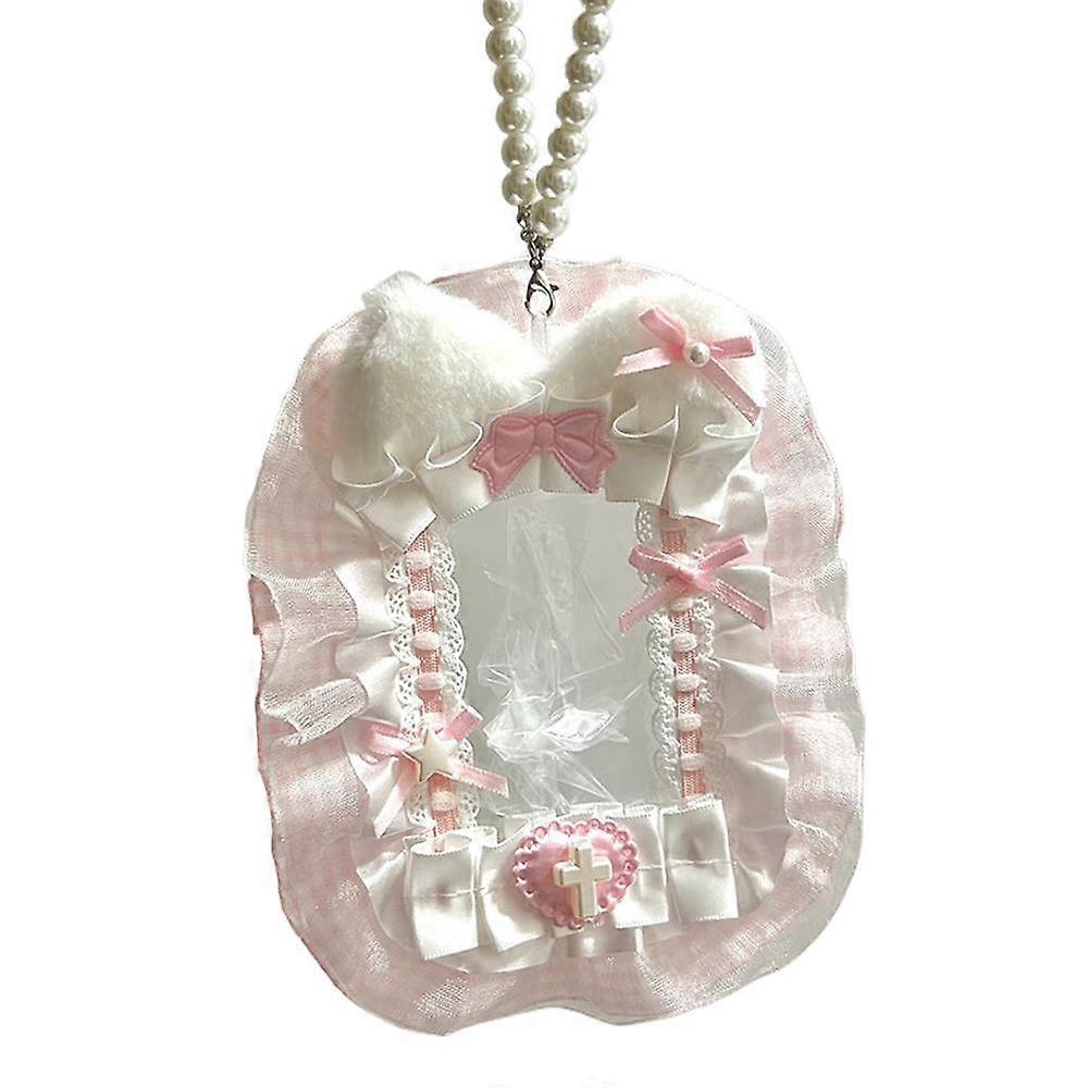Sweet Diy Plush Card Holder with Ribbon Bow Lolita Lace Photocard Holder