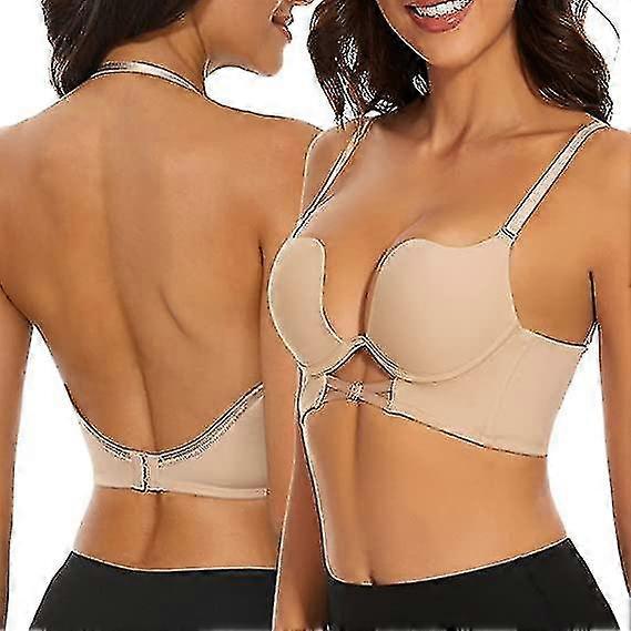 Deep-V Plunge Wire Lifted Bra with Multiway Convertibility for Women
