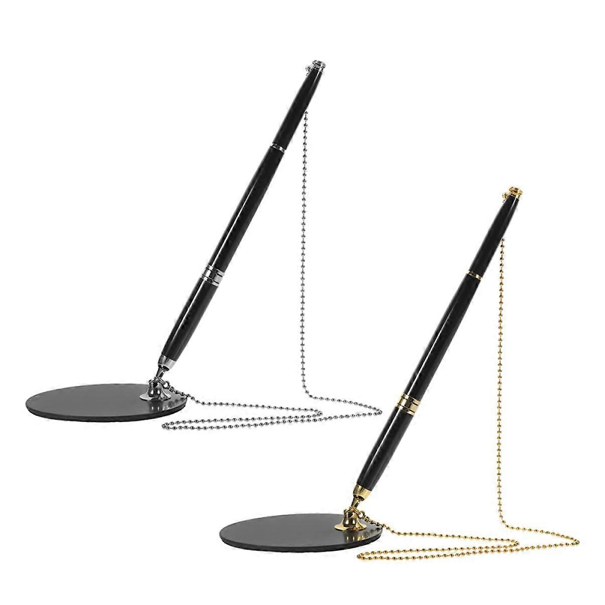 Signature Pen Gel Pen Set with Retractable Holder for Guest Book Signing, Office Desk Accessory, Black Ink, Durable Design