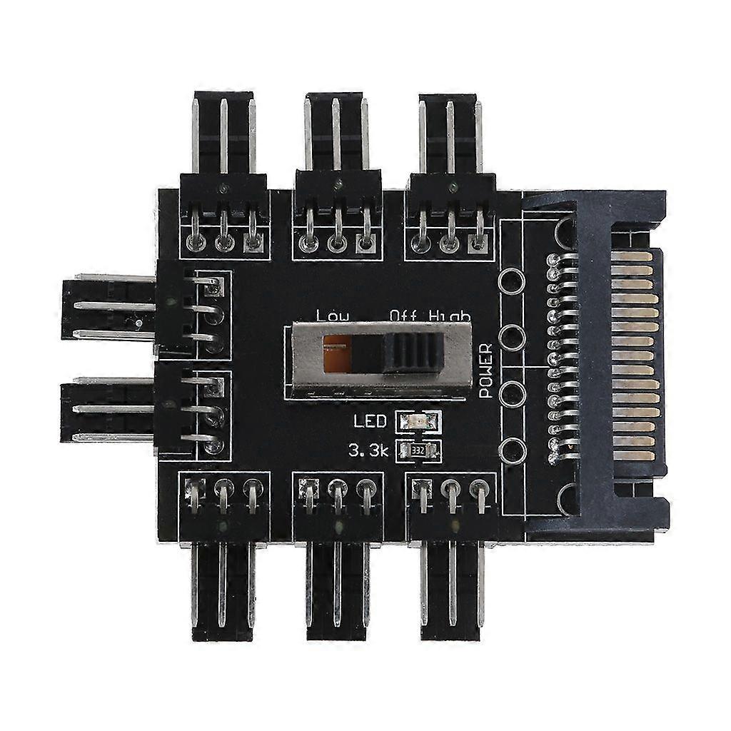 Fan Hub 1 to 8 3Pin Pwm Sata Molex Splitter PC Mining Cable 12V Power Suppply