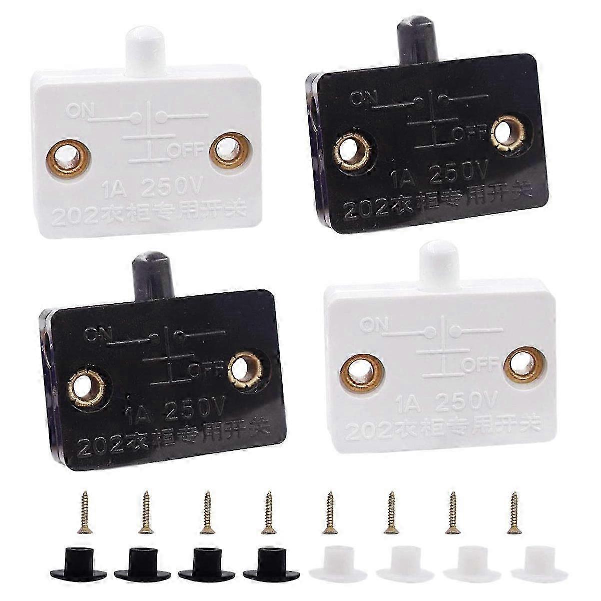 4 pcs Cabinet Door Switch Cabinet Lamp Switch Drawers Open on Close Door Applicable to 12V 24V 110V