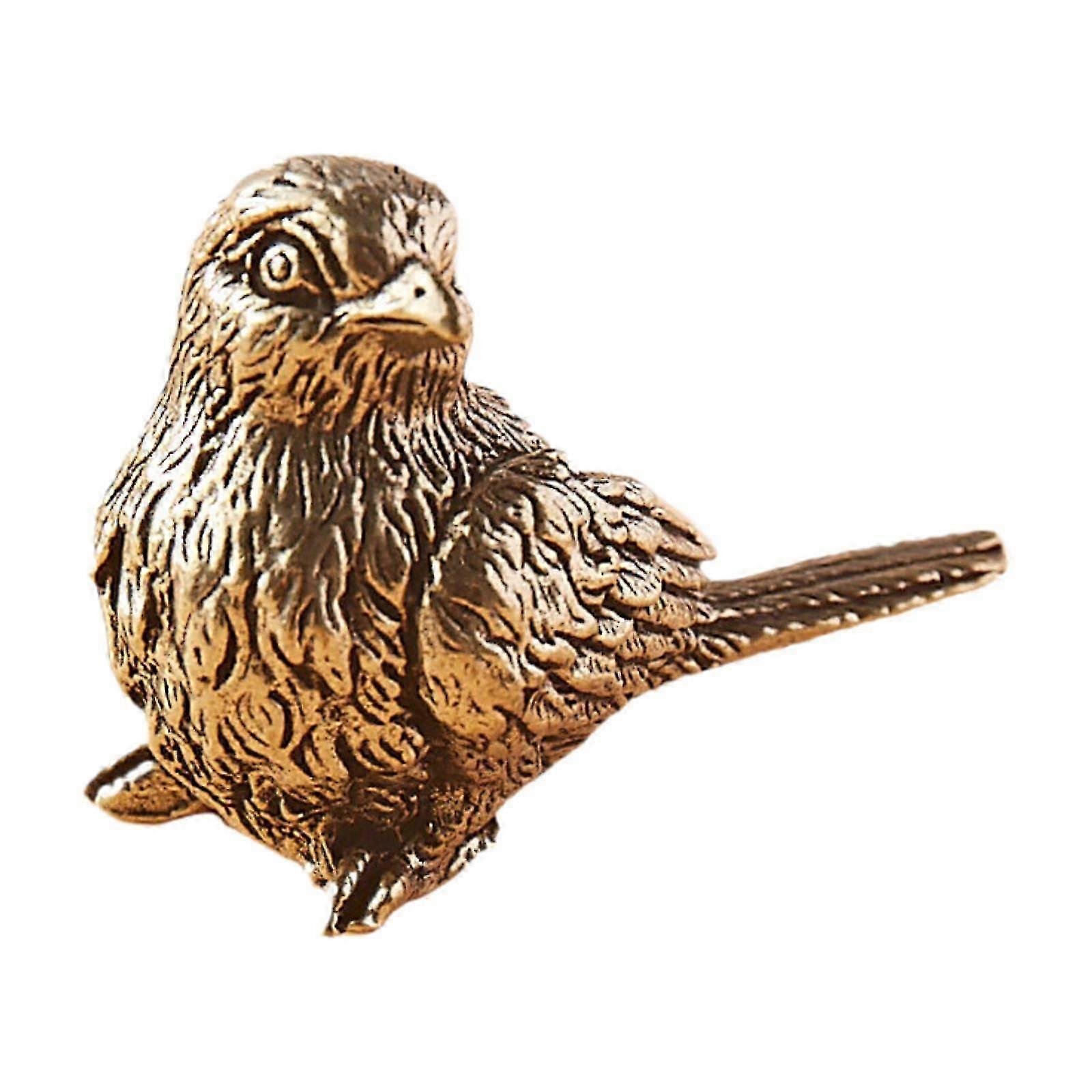 Brass Sparrow Decoration Sparrow Figurine for Shelf Decor, Perfect for Cafe and Bookshelf Display