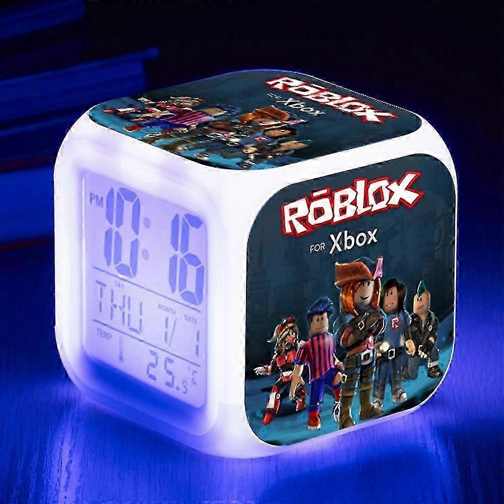 Roblox Skriv ut digital vekkerklokke 7 Fargeskiftende spill Nattlys LED-skjerm Nattbordklokke Hjemmeinnredning Leketøygaver for barn