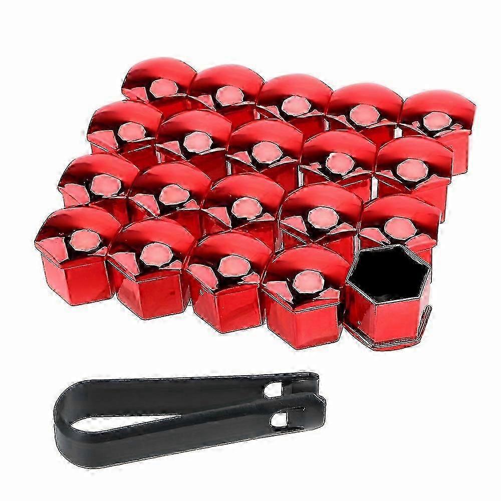 20pcs 21mm κόκκινο ηλεκτρολυτικό παξιμάδι ροδών αυτοκινήτων καλύπτει την αντισκωριακή διακόσμηση ελαστικών πλήμνης πλήμνης