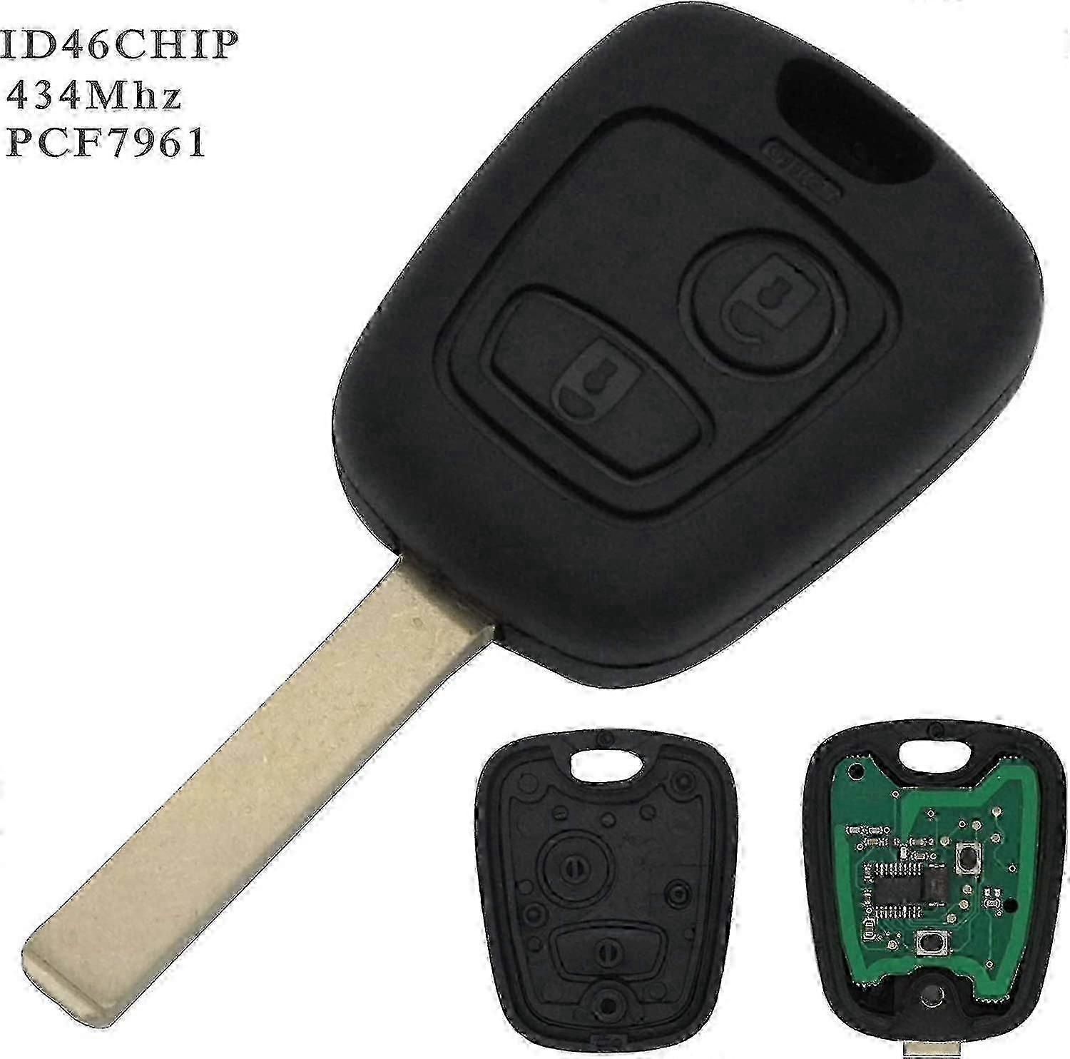 Peugeot Citroen Remote Key with Programmable Electronics for Multiple Models