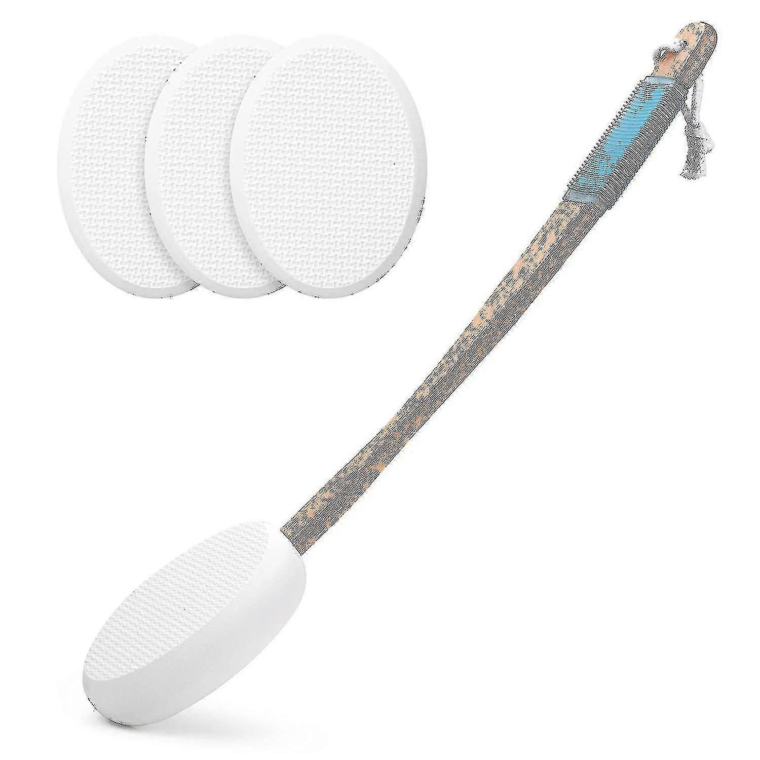 Back Lotion Applicator Device with 4 Replaceable W Pads for Easy Self Application