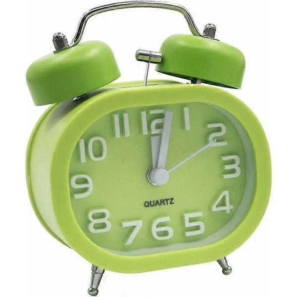 Double clock analog alarm clock, no ticking novelty clock alarm clock