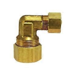 18137 90 deg Reducing Elbow, 5/8 in Compression x 3/8 in Compression, Brass