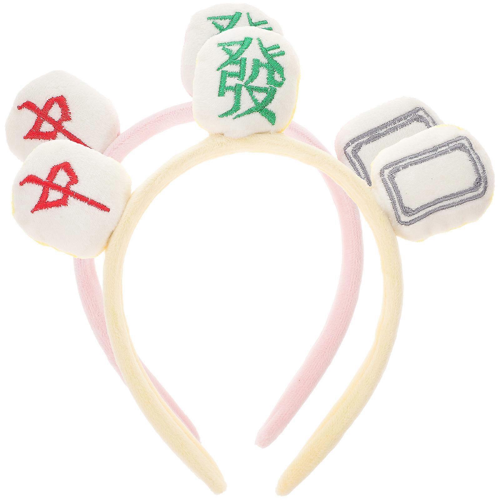Comfortable Women's Headbands with Mahjong Theme, Enhancing Sweet Looks