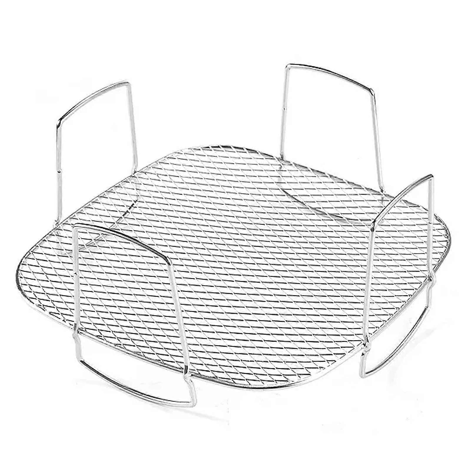 Stainless Steel Air Fryer Stand, Square Drainer Rack for Fruits and Vegetables, Compatible with Most Air Fryers