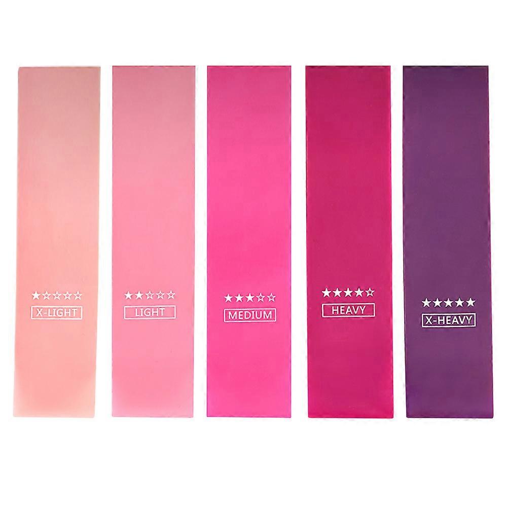 Dance Stretch Band Fitness Resistance Band Indoor Exercise Red Gradient 5Pcs
