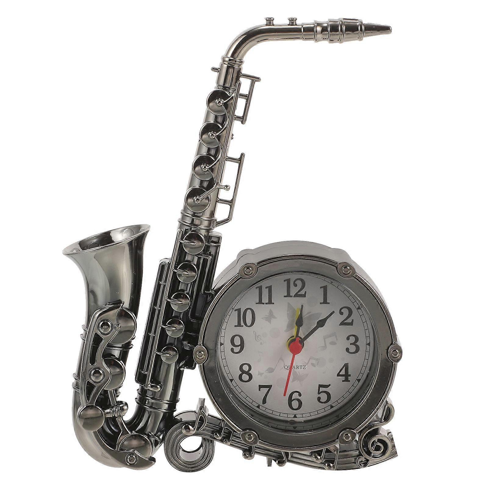Saxophone Shaped Alarm Clock Retro Decorative Alarm Clock Bedside Clock